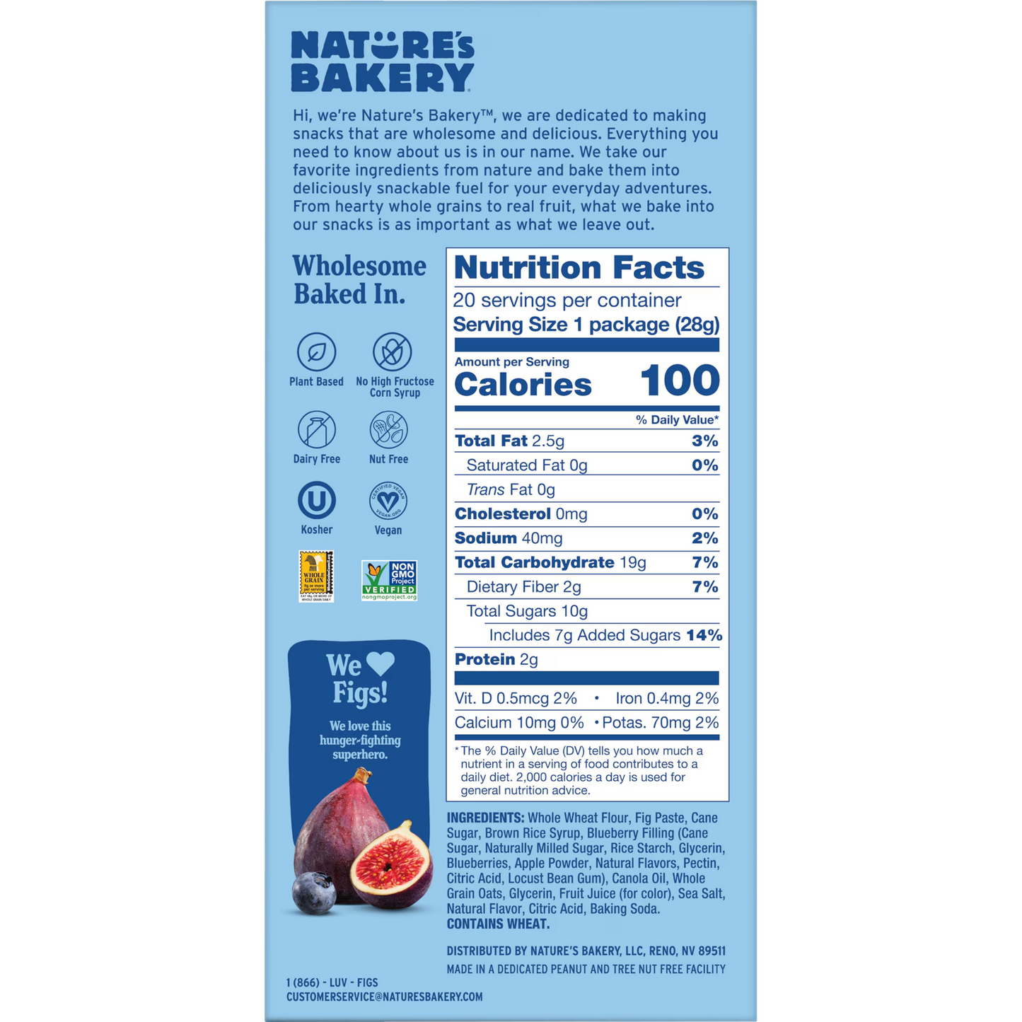 Blueberry Fig Bar Minis, 1 Ounce, 20 Count, Healthy Snack, All Natural