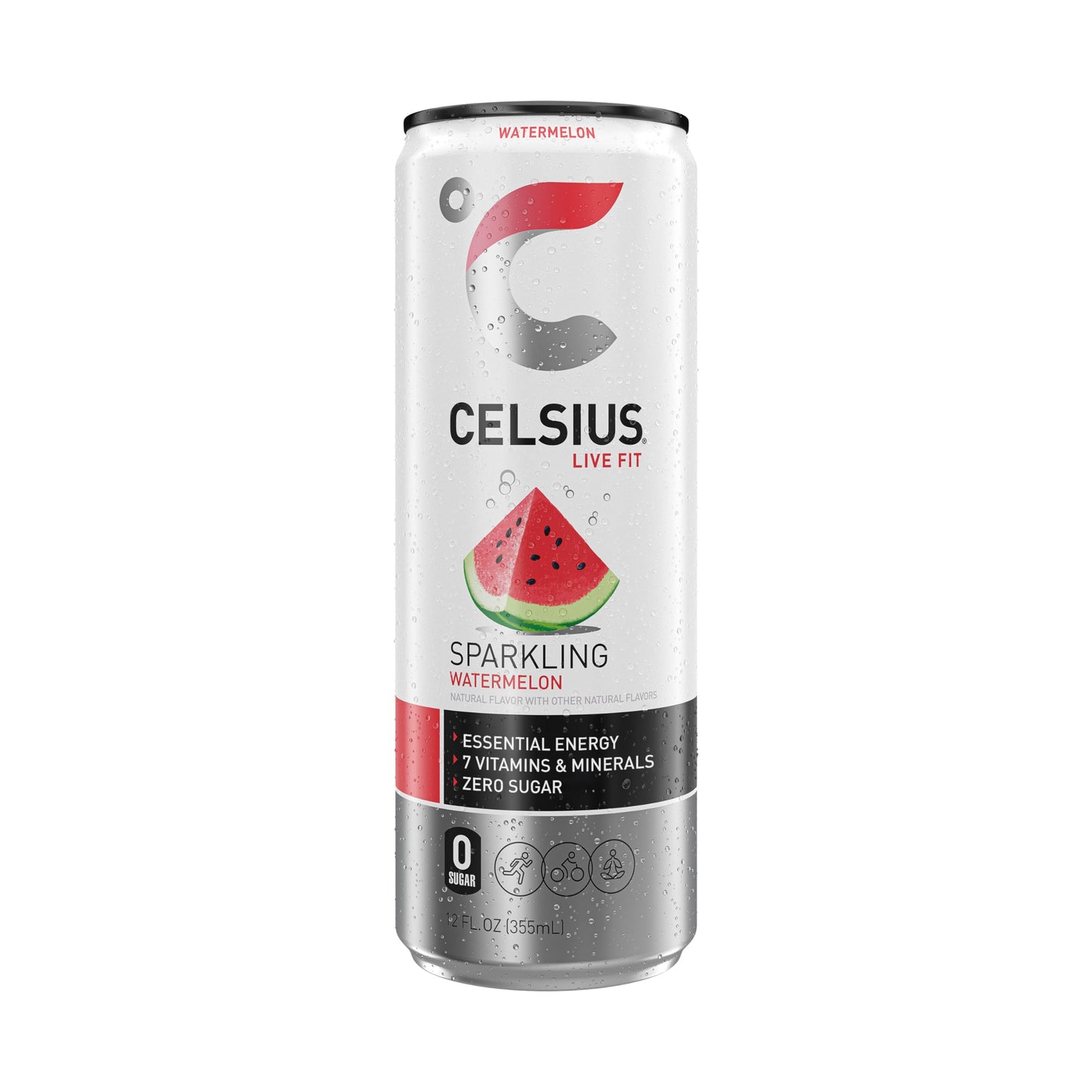 CELSIUS Sparkling Watermelon, Sugar Free Energy Drink, 12 Fl Oz (Pack of 12)