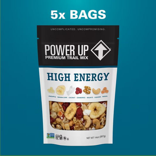 (5 pack) Power Up Trail Mix High Energy 14oz, Gluten Free, Vegan, Non-GMO
