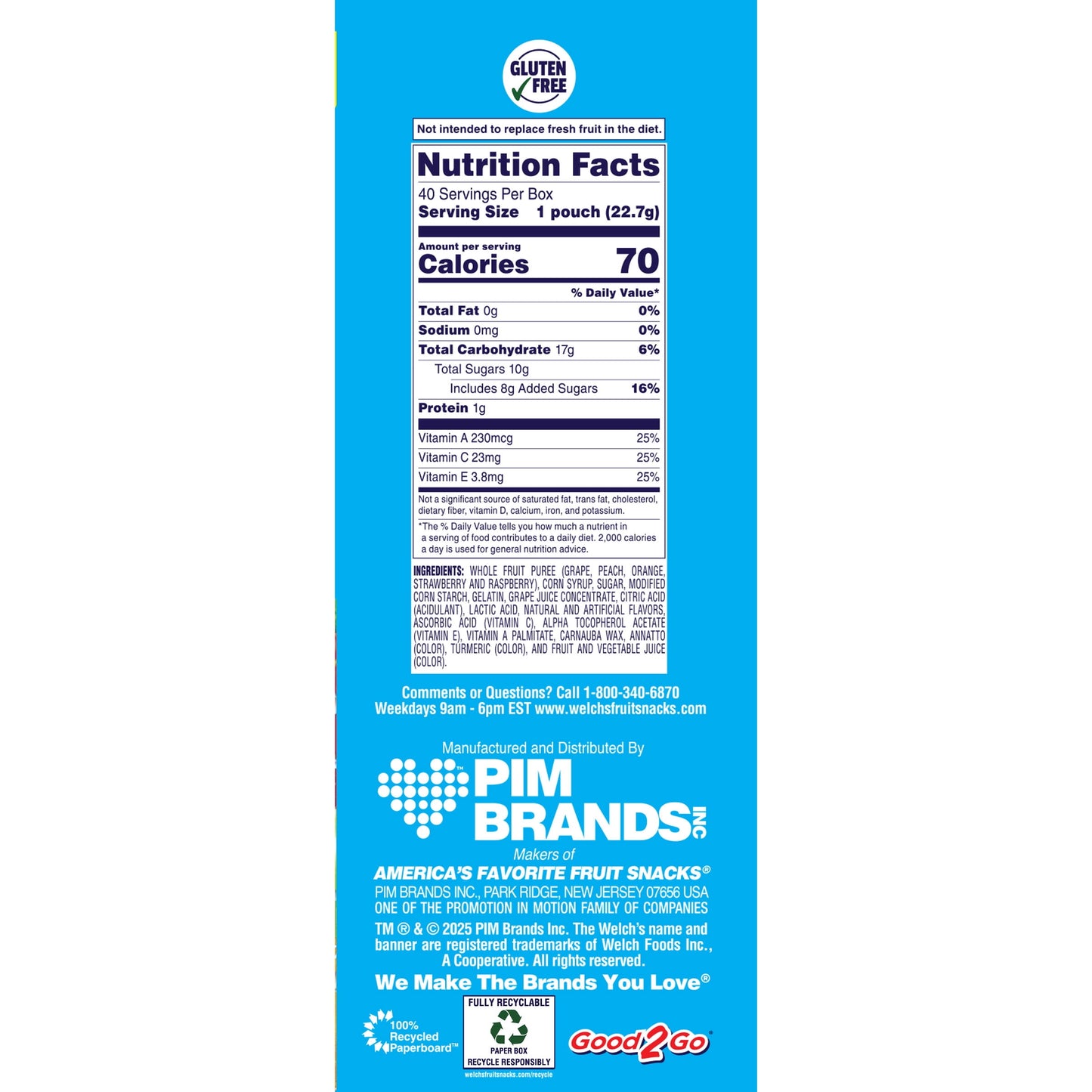 Welch's Fruit Snacks, Mixed Fruit, Soft Kids Snacks, 0.8 oz, 40 Count