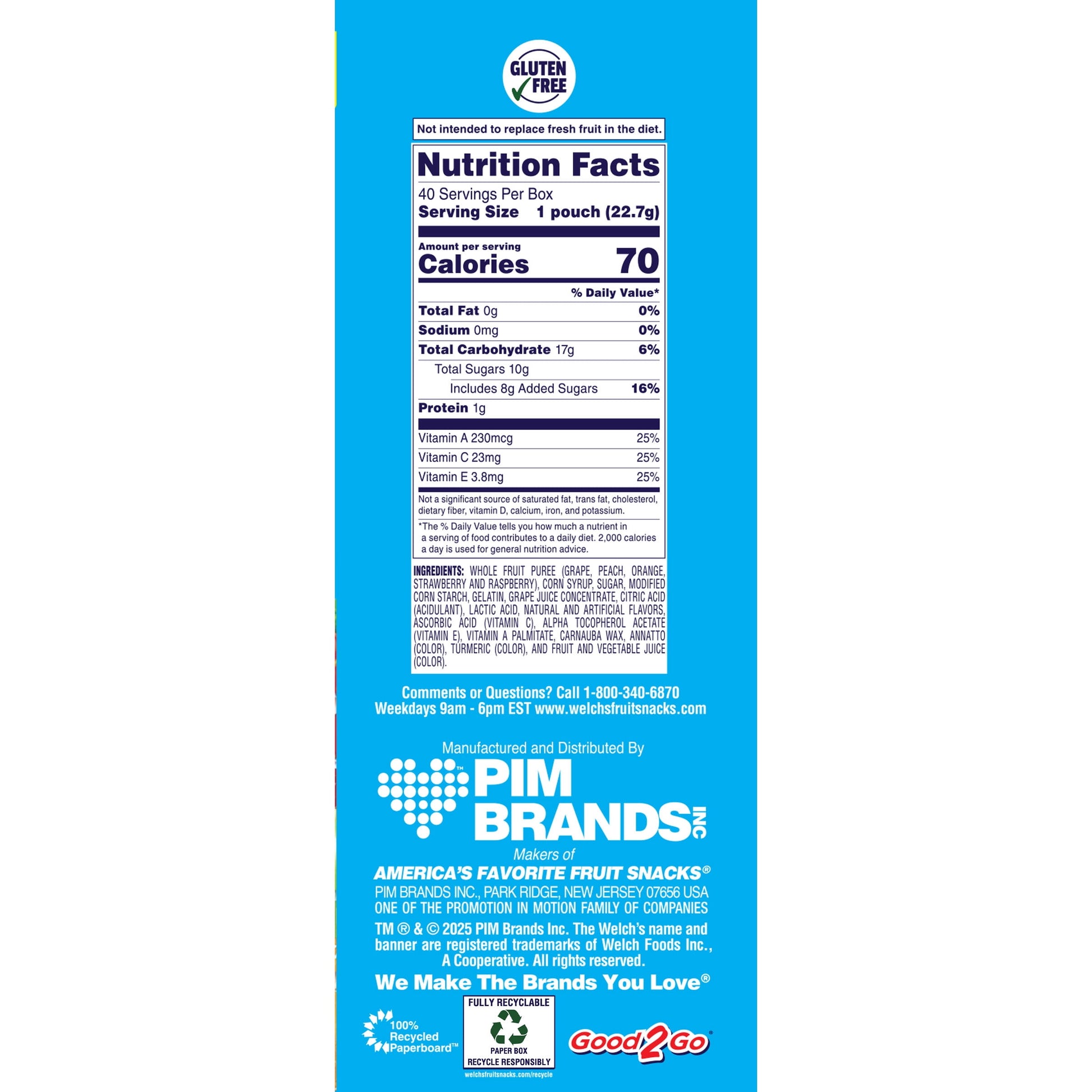 Welch's Fruit Snacks, Mixed Fruit, Soft Kids Snacks, 0.8 oz, 40 Count