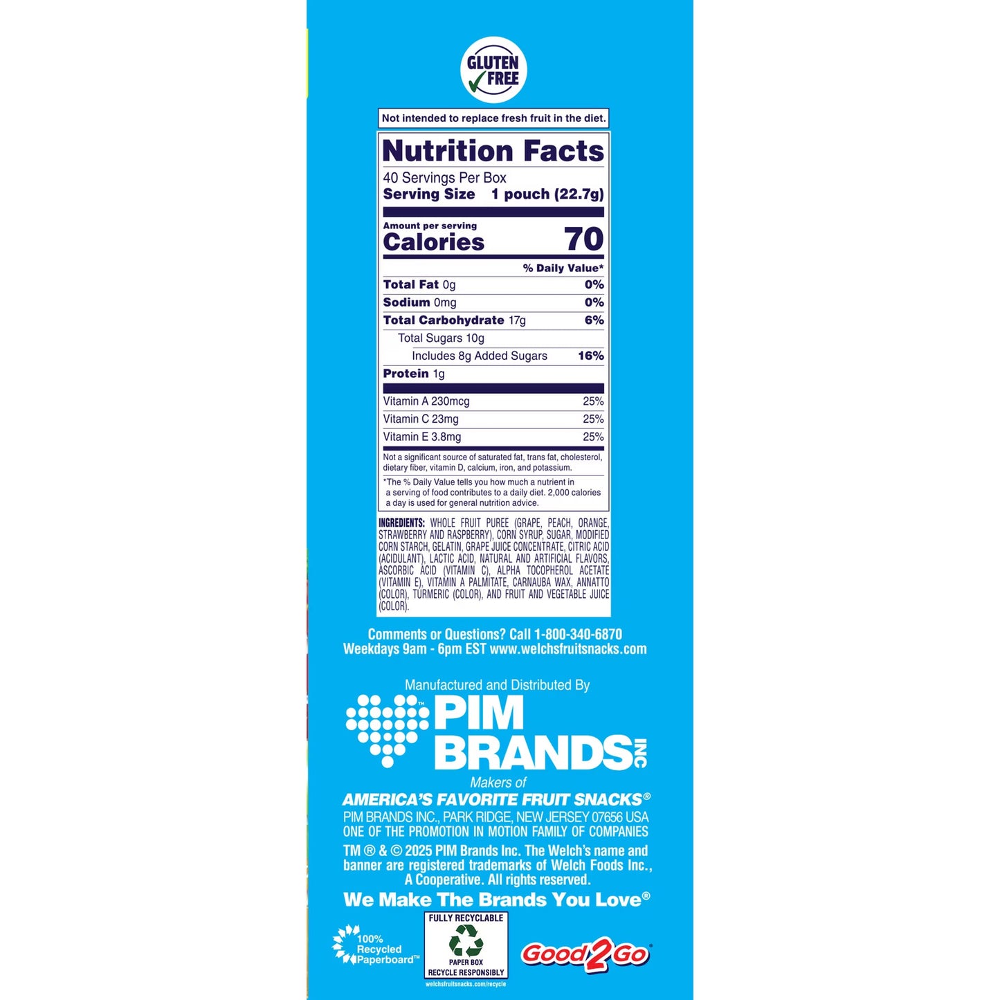 Welch's Fruit Snacks, Mixed Fruit, Soft Kids Snacks, 0.8 oz, 40 Count( pack of 2)