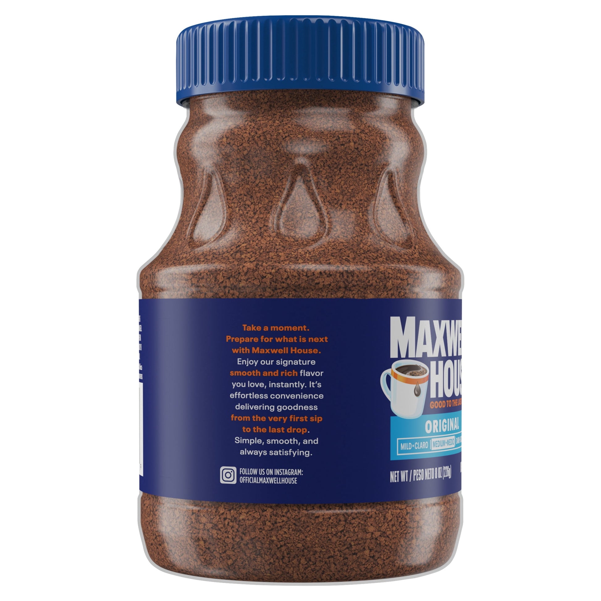 Maxwell House Original Roast Instant Coffee, 8 oz Jar
