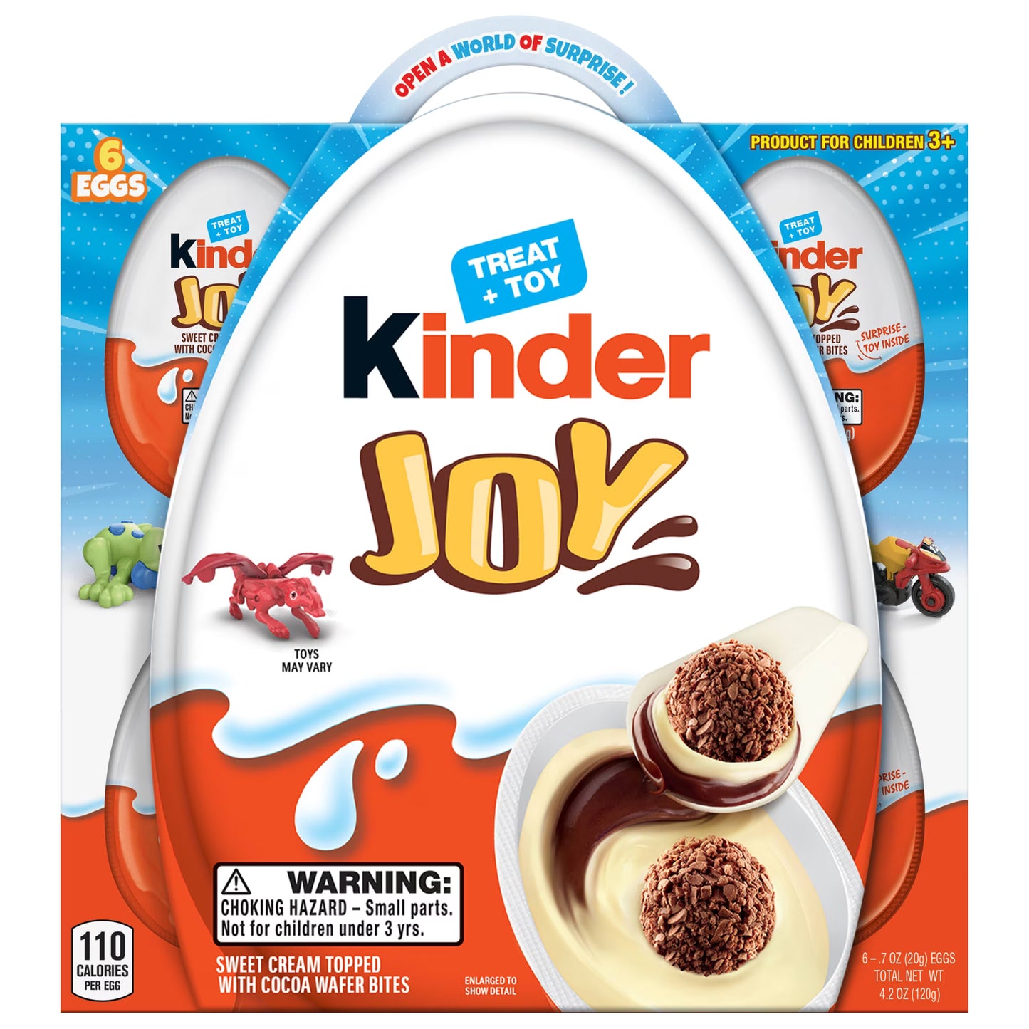 Kinder Joy Eggs, 6 Count, Treat Plus Toy, Sweet Creams and Chocolatey Wafers, Individually Wrapped, 4.2 oz