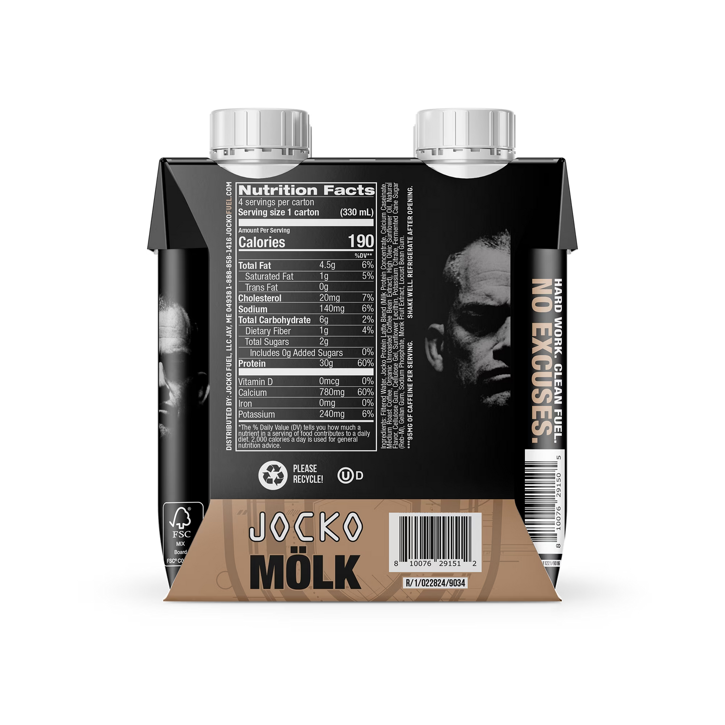 (3 pack) Jocko Fuel Protein Shake, Sweet Cream Coffee, 11oz, 4 Count, 30g Protein