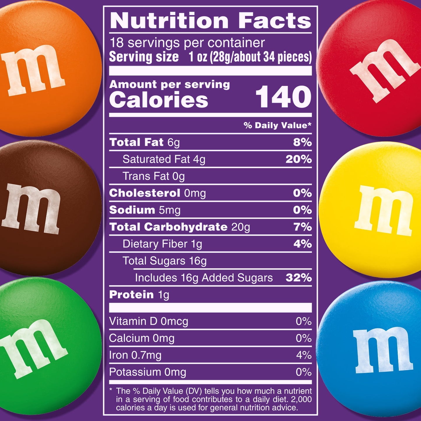 M&M'S 50% Cacao Dark Chocolate Candy, Family Size Resealable Bag - 18 oz