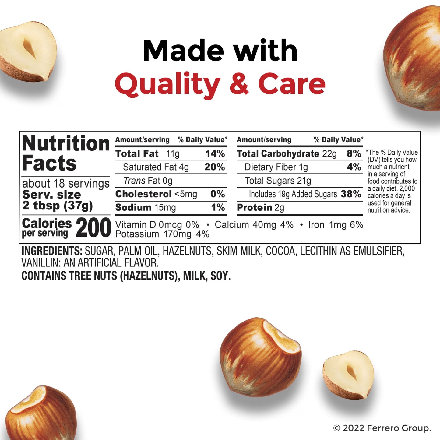 Nutella Hazelnut Spread with Cocoa, Creamy Hazelnut Spread, Breakfast Favorite, 2 Jars, 45.8 oz
