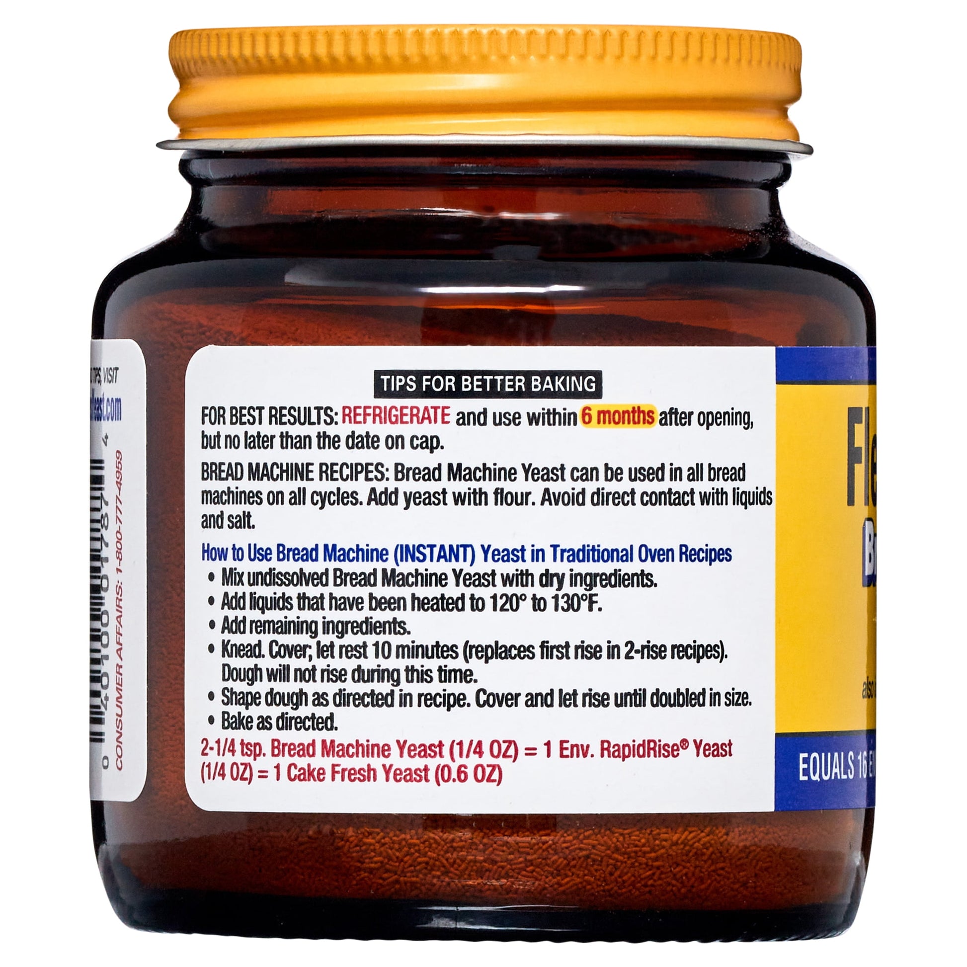 Fleischmann's Classic Bread Machine Instant Yeast 4 oz Jar.