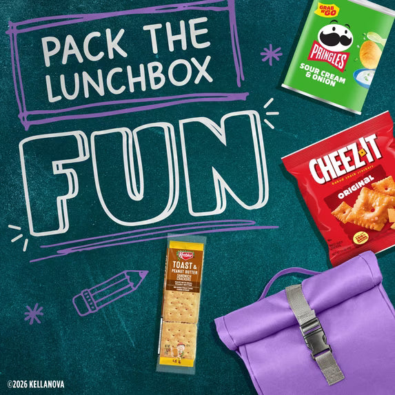 Cheez-It Snap'd Double Cheese Cheesy Baked Chips, Lunch Snacks, 10 Count