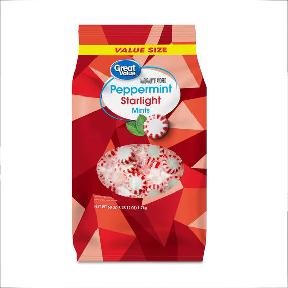 (6 pack) Great Value Peppermint Starlight Mints Hard Candy, 60 oz