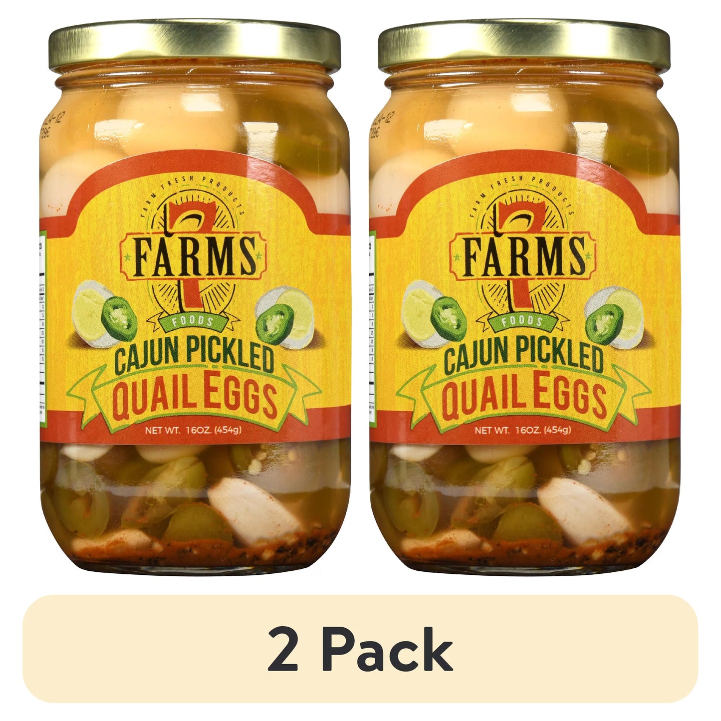 (2 pack) 7 Farms Cajun Pickled Quail Eggs