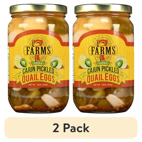 (2 pack) 7 Farms Cajun Pickled Quail Eggs
