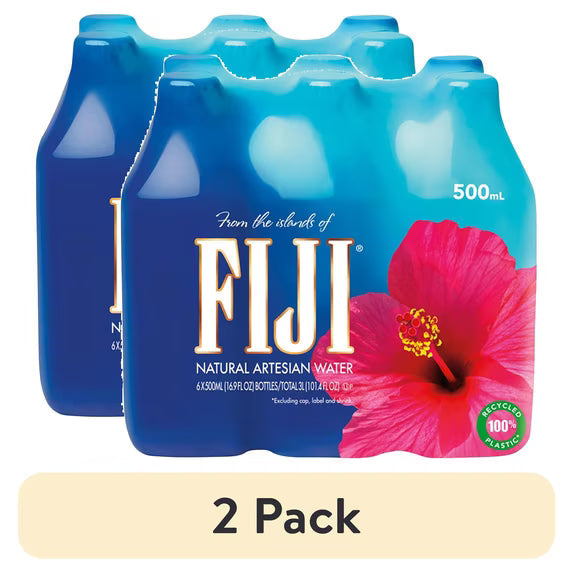 (2 pack) FIJI Natural Artesian Water, 16.9 fl. oz. (Pack of 6 Bottles)