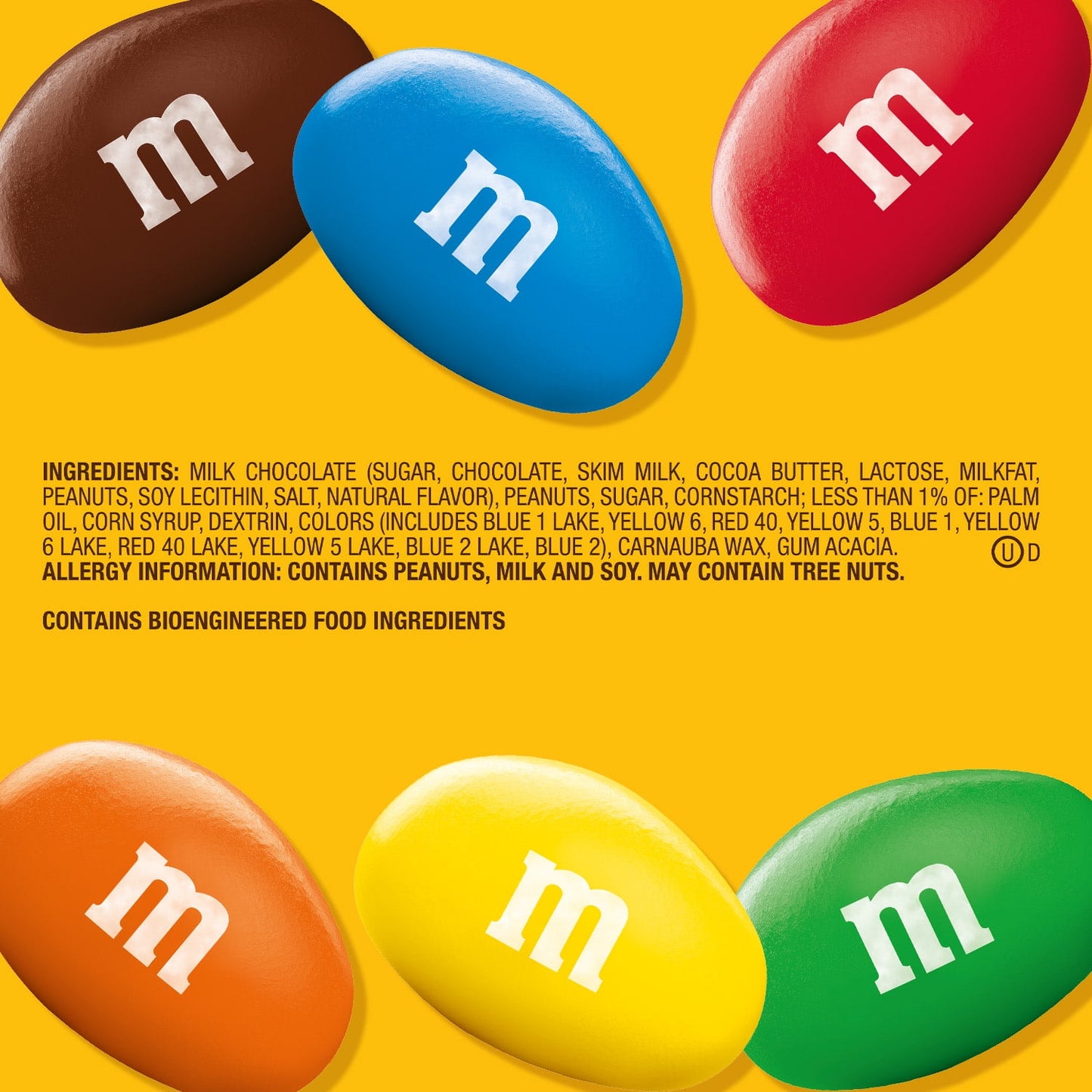 M&M's Peanut Milk Chocolate Candy, Family Size 18.08 oz Resealable Bulk Bag