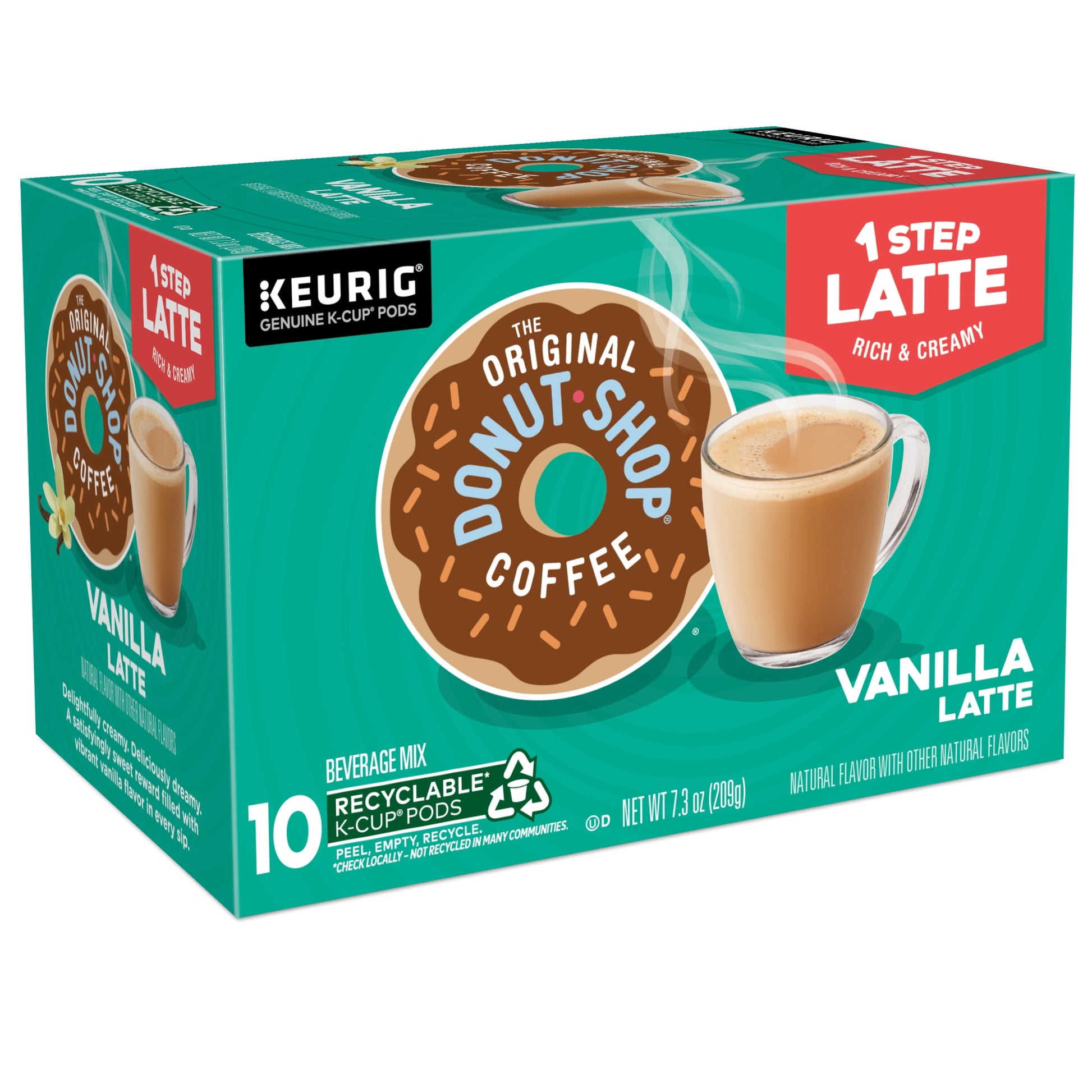 The Original Donut Shop, Vanilla Latte Flavored K-Cup Coffee Pods, 10 Count