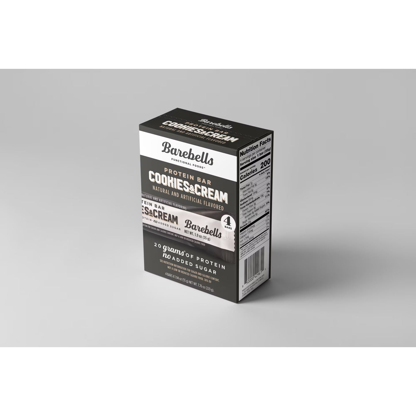 Barebells Protein Bars with 20g High Protein, 1.9oz Bars, Cookies & Cream - 4 Count
