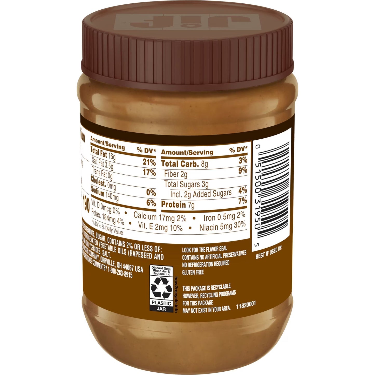 Jif Dark Roast Creamy Peanut Butter, 15 oz Jar