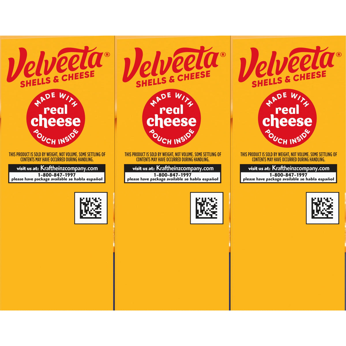Velveeta Shells and Cheese Mac and Cheese, 3 Boxes, for Easy Dinner or Dinner Sides, Original Flavor, Made with Real Cheese, 12 oz