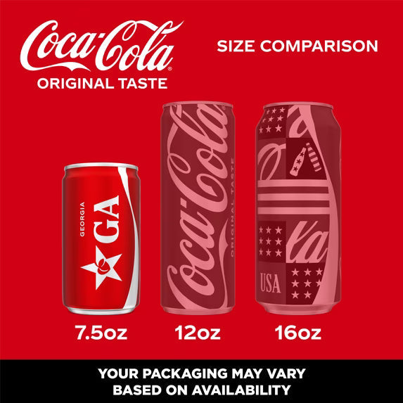 Coca-Cola Soda Pop Fridge Pack Mini Cans, 7.5 fl oz, 10 Pack(pack of 2)