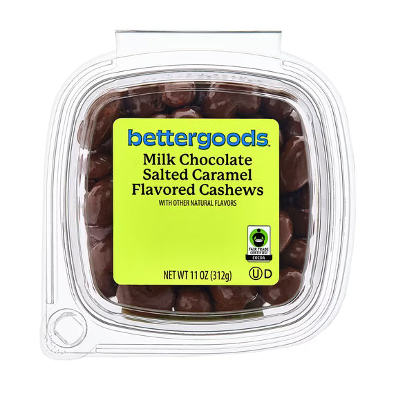 (3 pack) bettergoods Milk Chocolate Salted Caramel Flavored Cashews, 11 oz