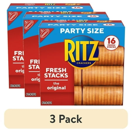 RITZ Fresh Stacks Original Crackers, Party Size, Travel Snacks, 23.7 oz (16 Multi Snack Packs)