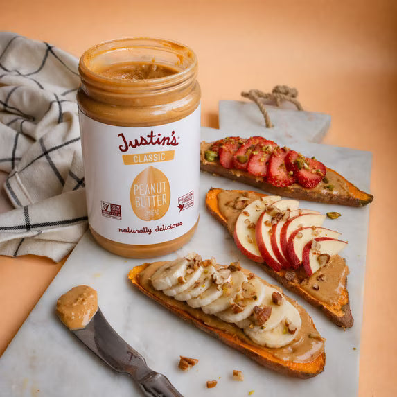 Hero image 6 of (6 pack) JUSTIN'S Classic Creamy Peanut Butter Spread, 28 oz Jar, 6 of 7    Visit the Justin's Store (6 pack) JUSTIN'S Classic Creamy Peanut Butter Spread, 28 oz Jar