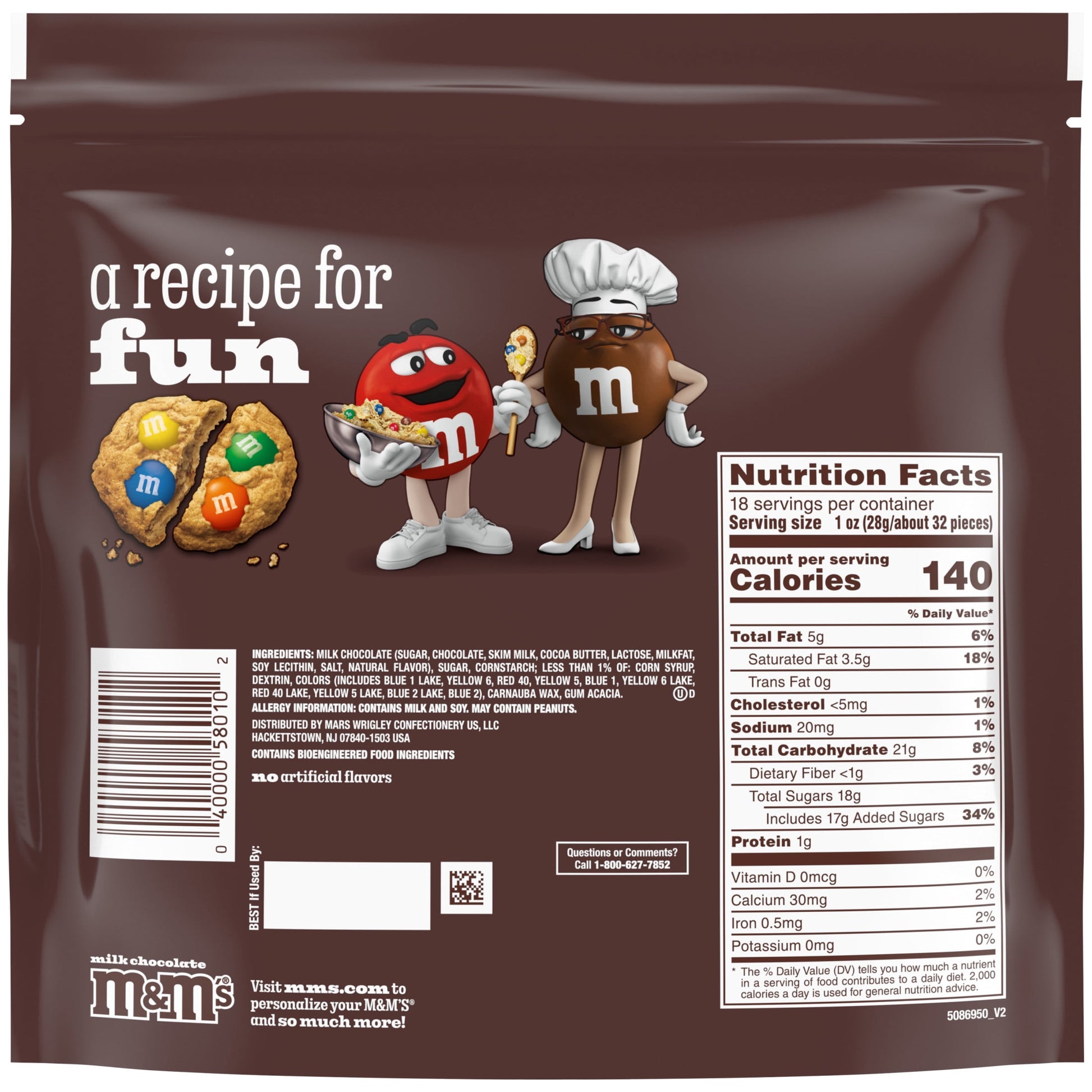 M&M's Milk Chocolate Candy Family Size - 18 oz Bag