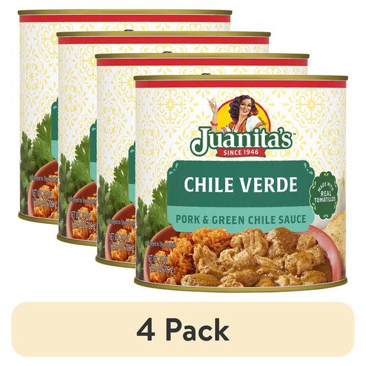 (4 pack) Juanita's Foods Pork Chile Verde, 25 oz Can