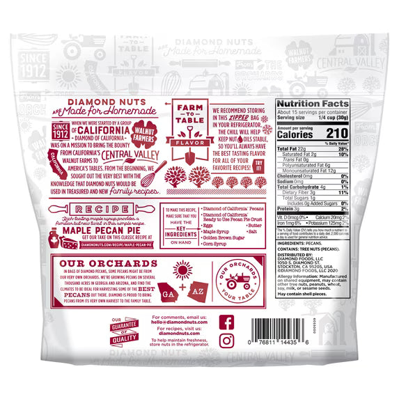 Hero image 5 of Diamond of California Chopped Pecans 16 oz, 5 of 6    Diamond Diamond of California Chopped Pecans 16 oz