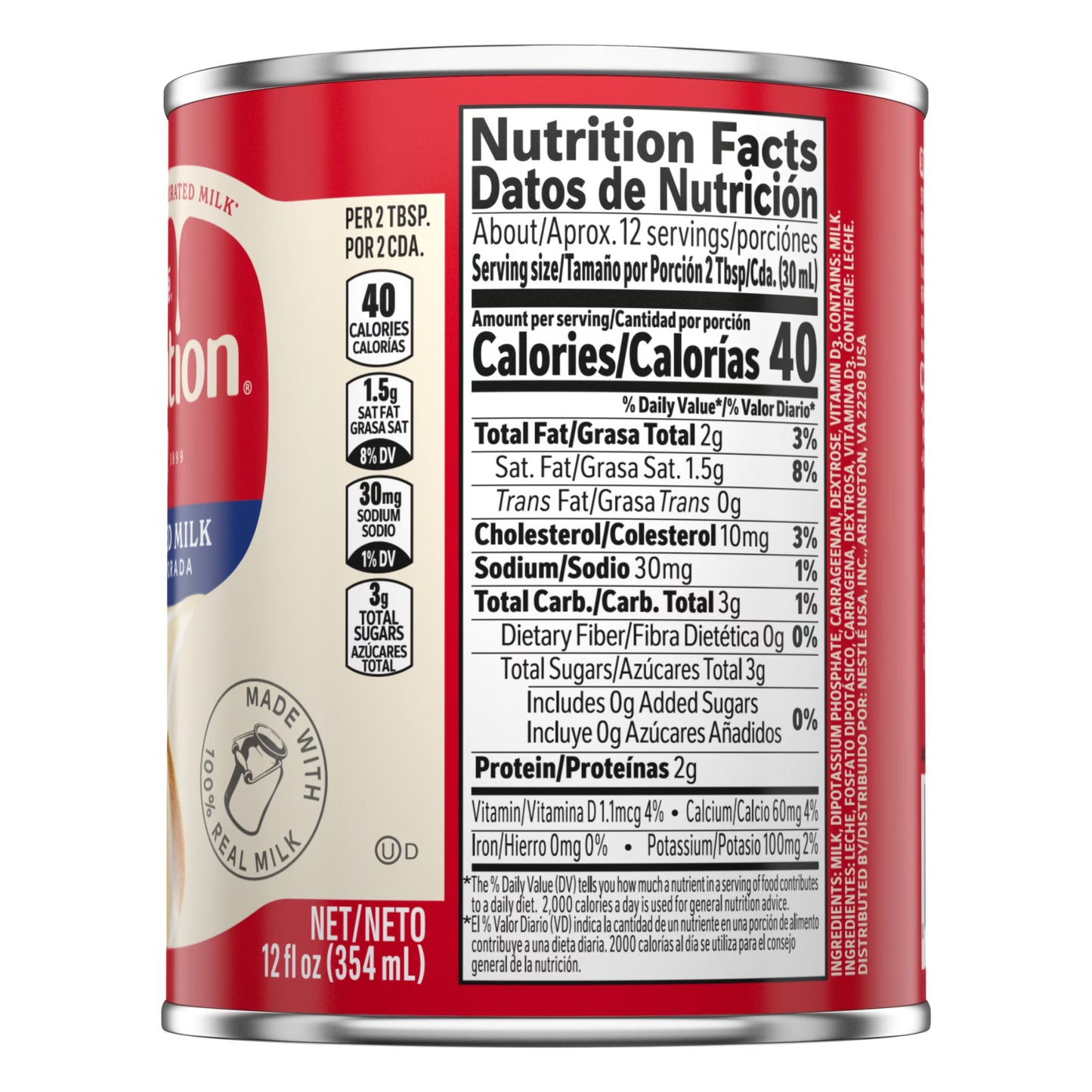 (8 pack) Nestle Carnation Vitamin D Added Evaporated Milk, 12 fl. oz. Can