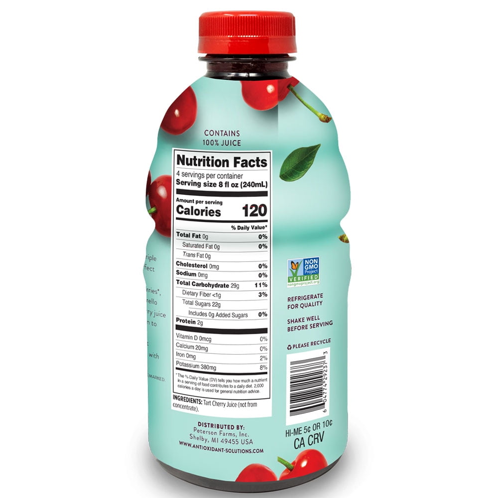 Antioxidant Solutions 100% Pure Tart Cherry Juice Not From Concentrate 32 fl oz