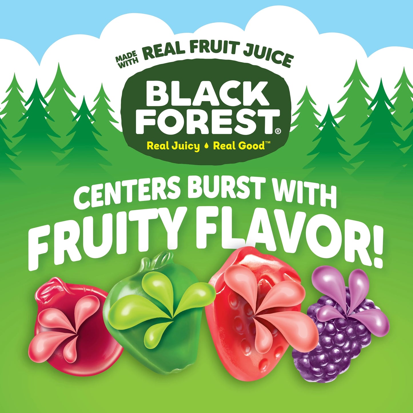 Black Forest Juicy Burst Fruit Flavored Snacks, Mixed Fruit, 0.8 oz, 40 Count