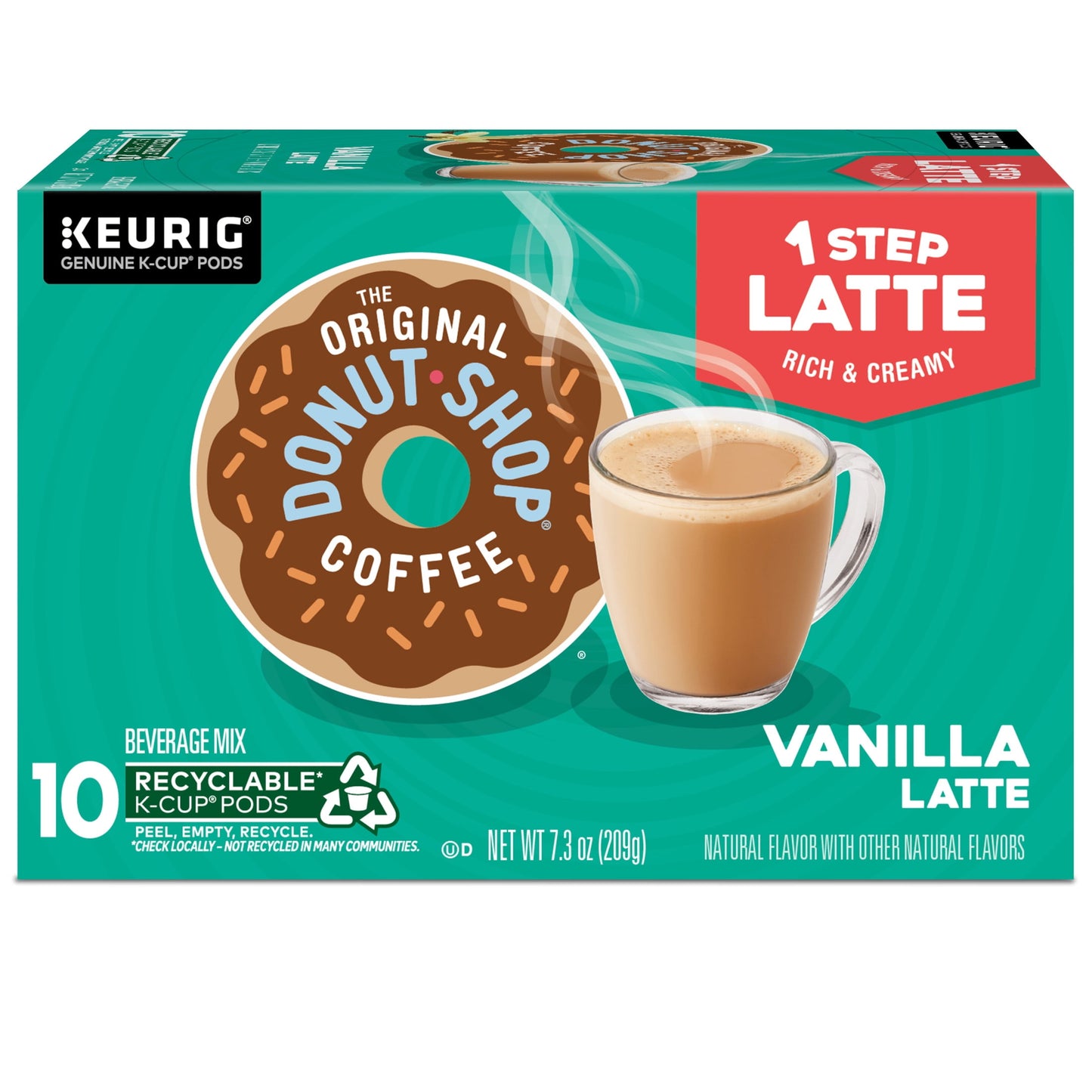 The Original Donut Shop, Vanilla Latte Flavored K-Cup Coffee Pods, 10 Count