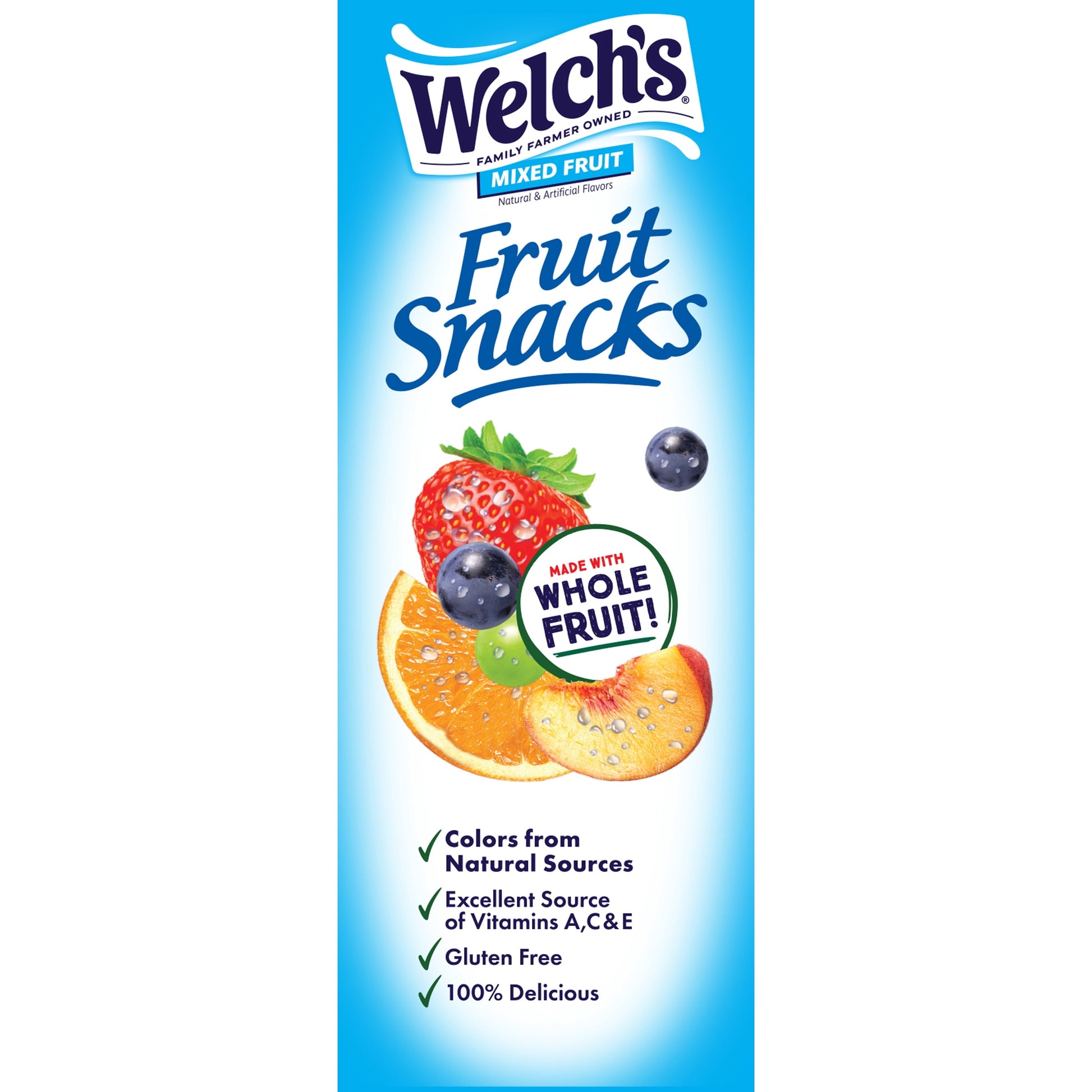 Welch's Fruit Snacks, Mixed Fruit, Soft Kids Snacks, 0.8 oz, 40 Count