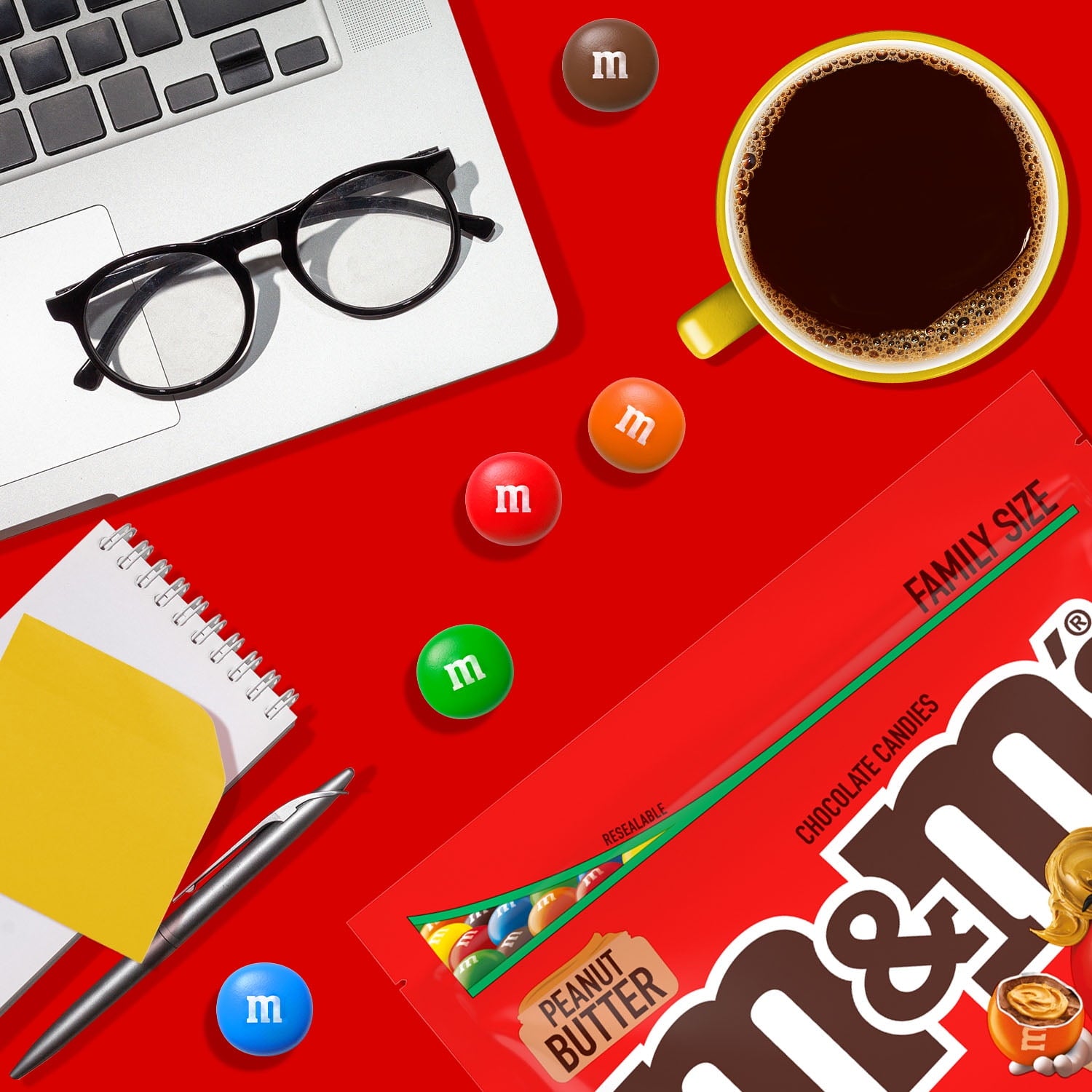 M&M's Peanut Butter Chocolate Candy, Family Size - 17.2 oz Bulk Bag