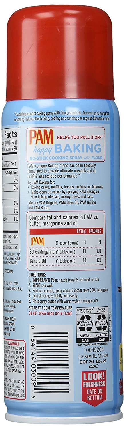 (3 pack) PAM Baking Non-Stick Cooking Spray, 5 oz.