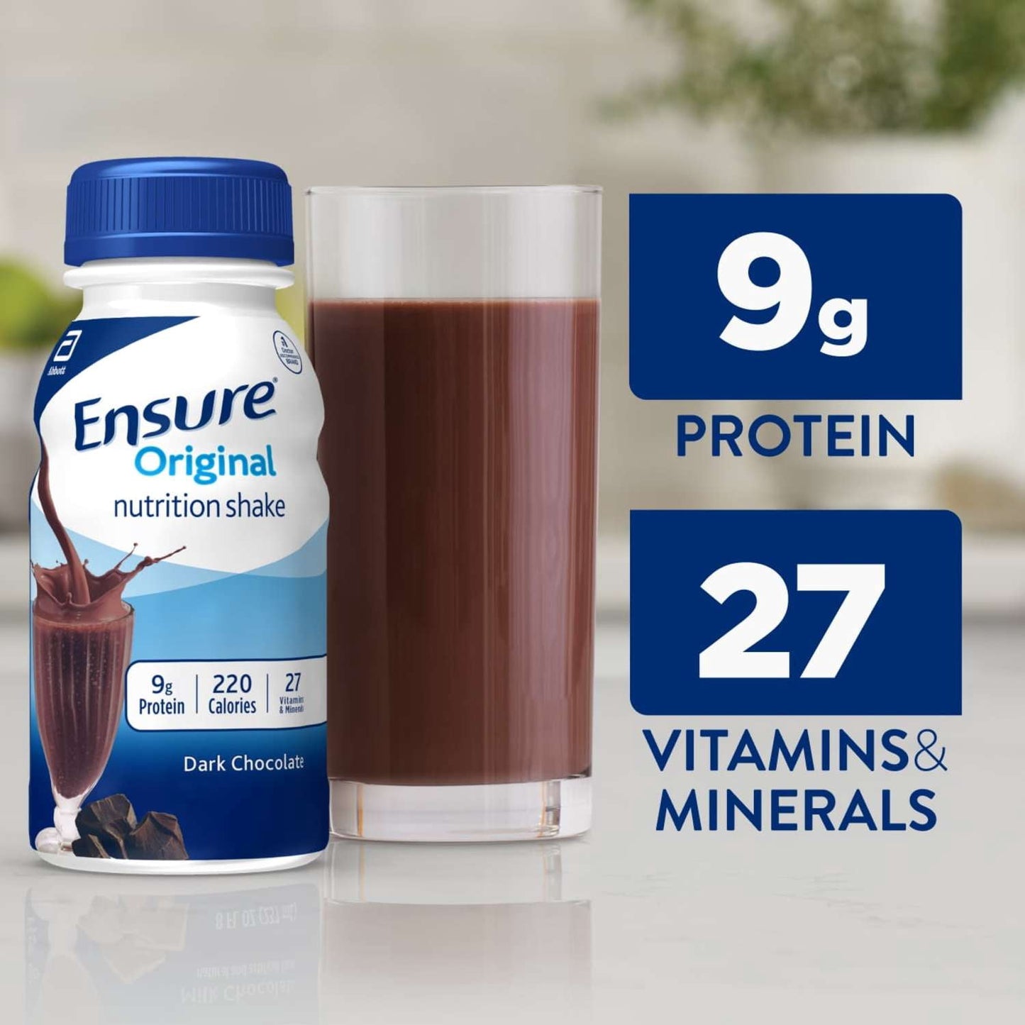 Ensure Original Nutrition Shake, 9g Protein, Dark Chocolate, 8 fl oz - 6 Pack