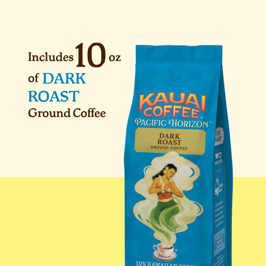 Kauai Coffee® Koloa Estate Dark Roast Arabica, Ground Coffee, Bag 10 oz
