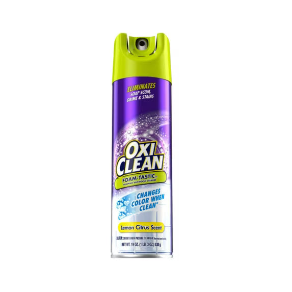 (4 pack) OxiClean Foam-Tastic™ Foaming Bathroom Cleaner (Formerly "KABOOM"), Citrus Scent, 19 oz Spray Can, Eliminates Soap Scum, Grime and Stains - Pack of 4