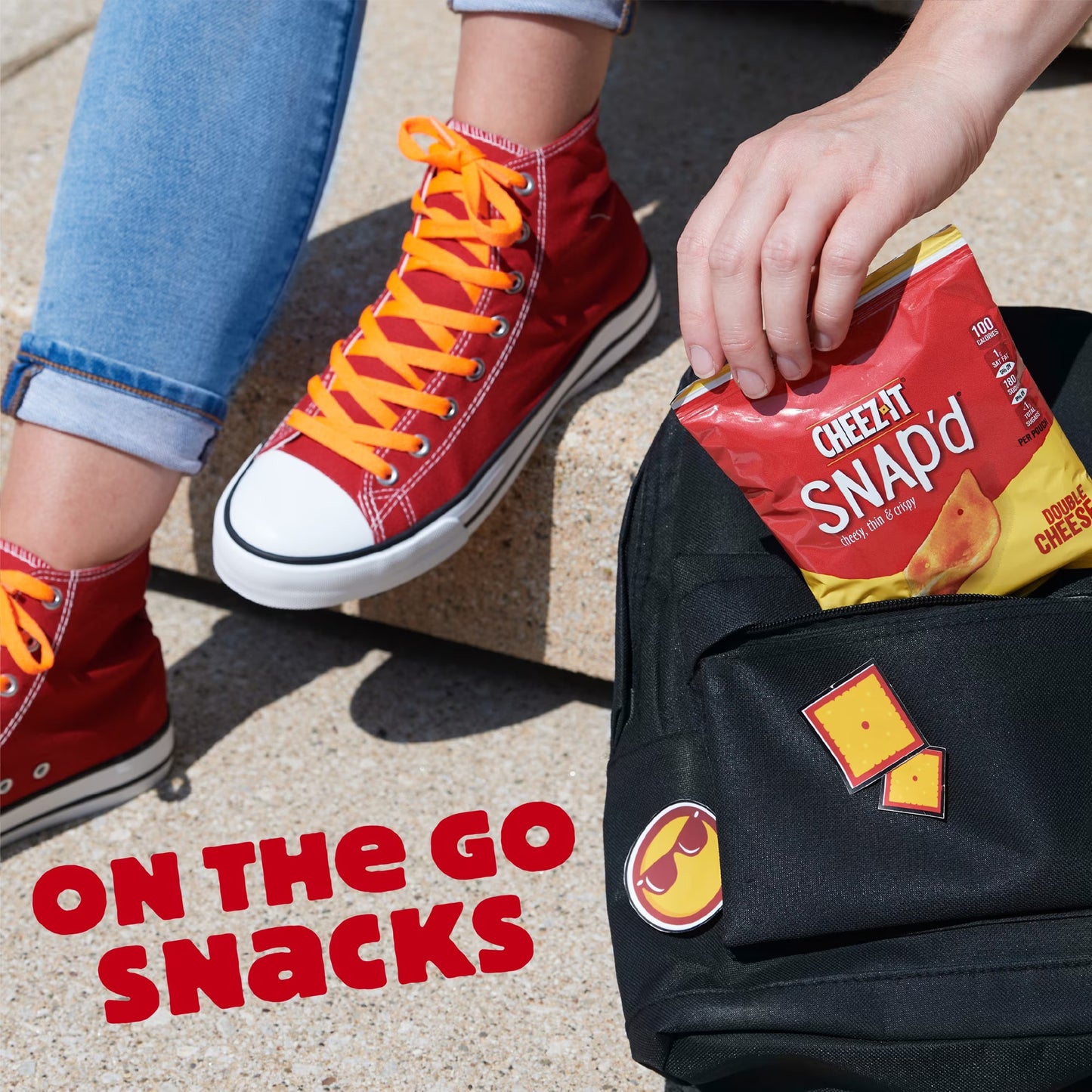 Cheez-It Snap'd Double Cheese Cheesy Baked Chips, Lunch Snacks, 10 Count