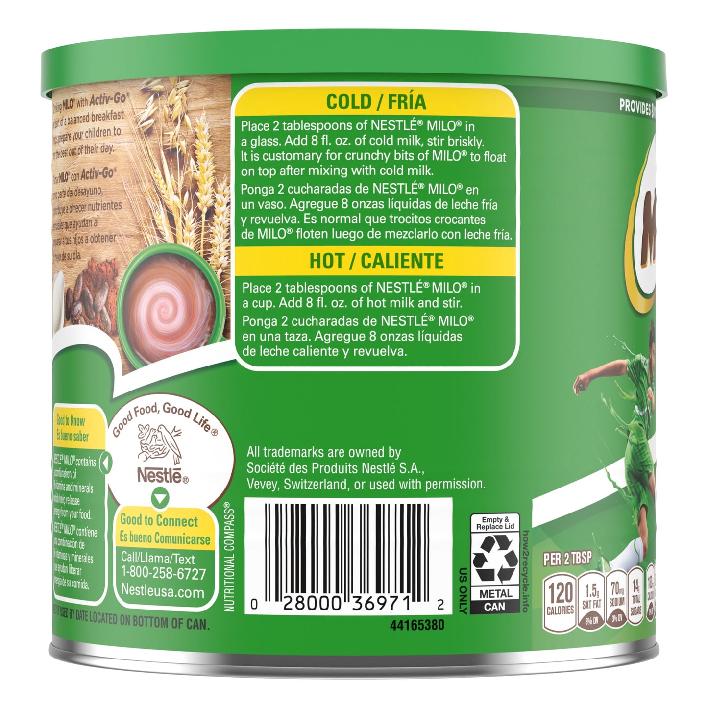 Nestle Milo Active Go Chocolate Malt Powder Drink Mix, 14.1 oz