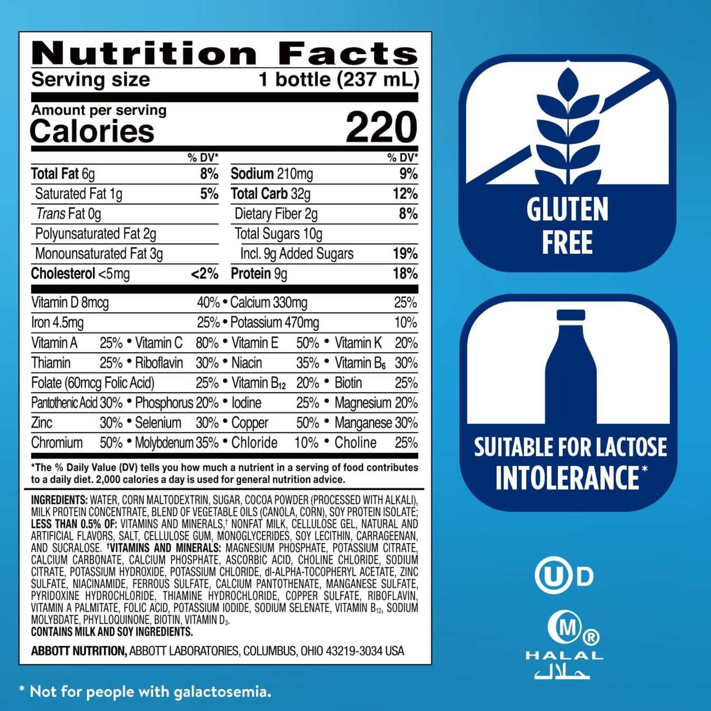 Ensure Original Nutrition Shake, 9g Protein, Dark Chocolate, 8 fl oz - 6 Pack