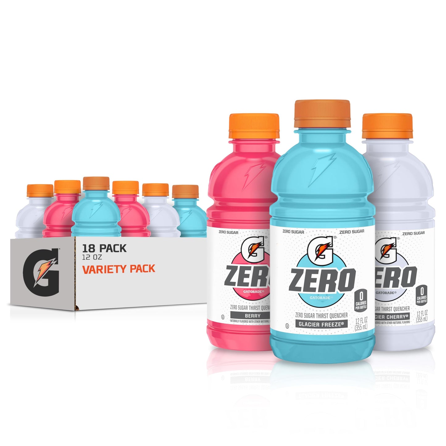 Gatorade Zero Flavor Variety Pack, 12 Fl Oz Bottles, 18 Pack