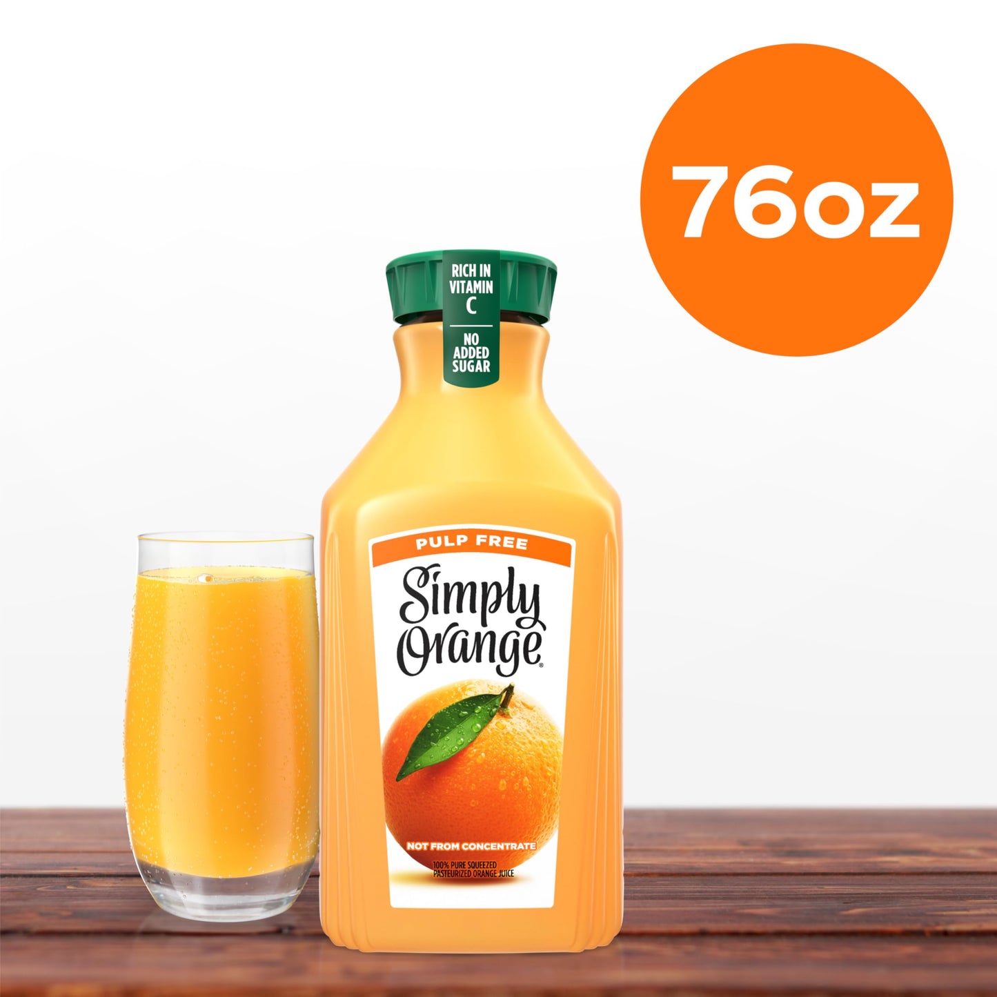 Simply Orange Pulp Free Orange Juice, 76 fl oz