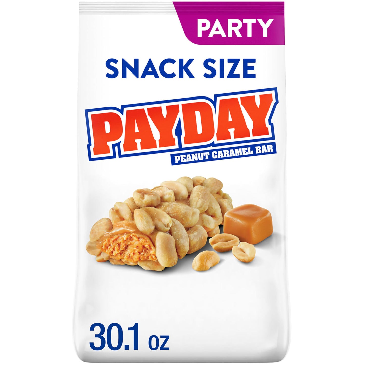 PAYDAY Peanut Caramel Snack Size Candy Party Pack, 30.1 oz