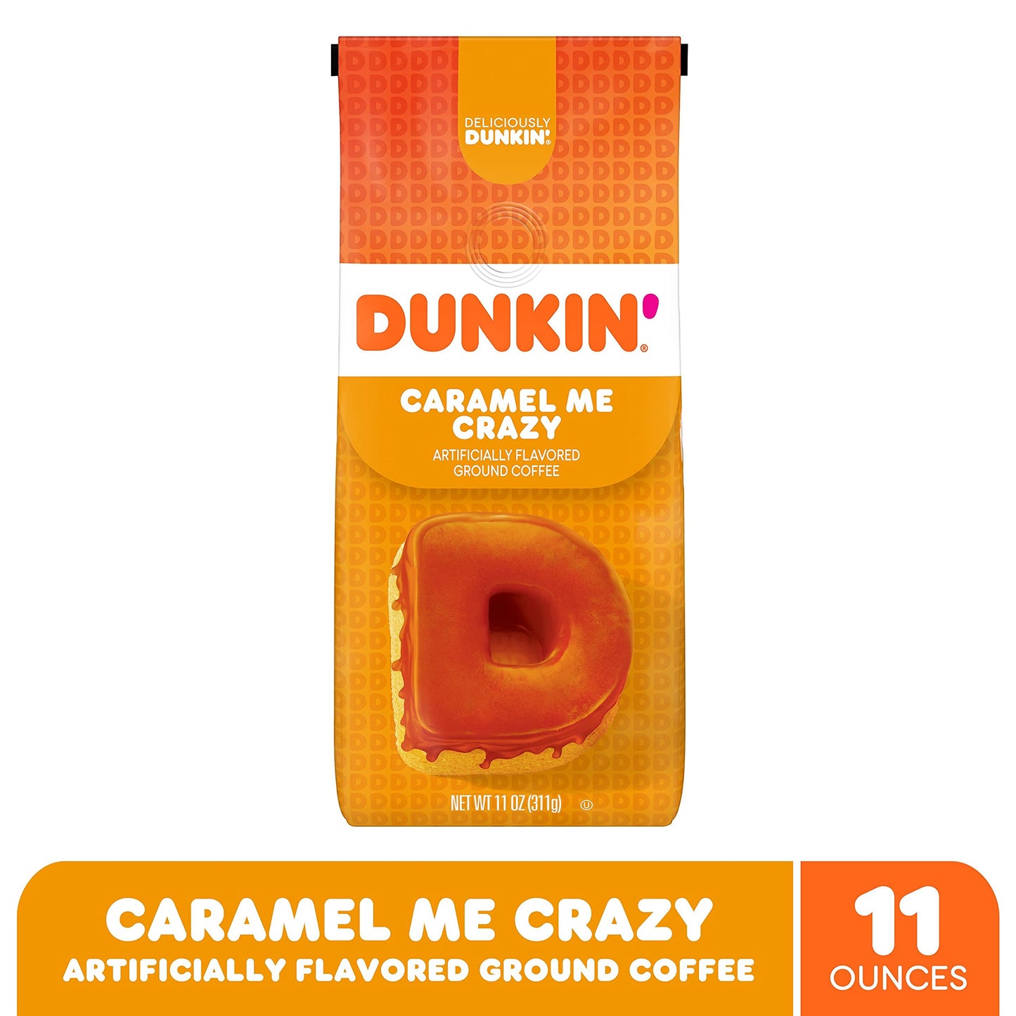 Dunkin' Caramel Me Crazy Ground Coffee, 11 Ounces (Pack of 2)