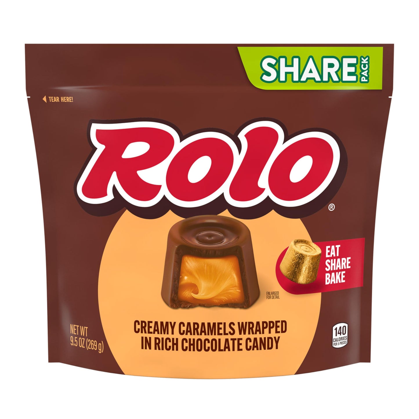 Rolo, Rich Chocolate Caramels Candy Share Pack, 9.5 Ounce