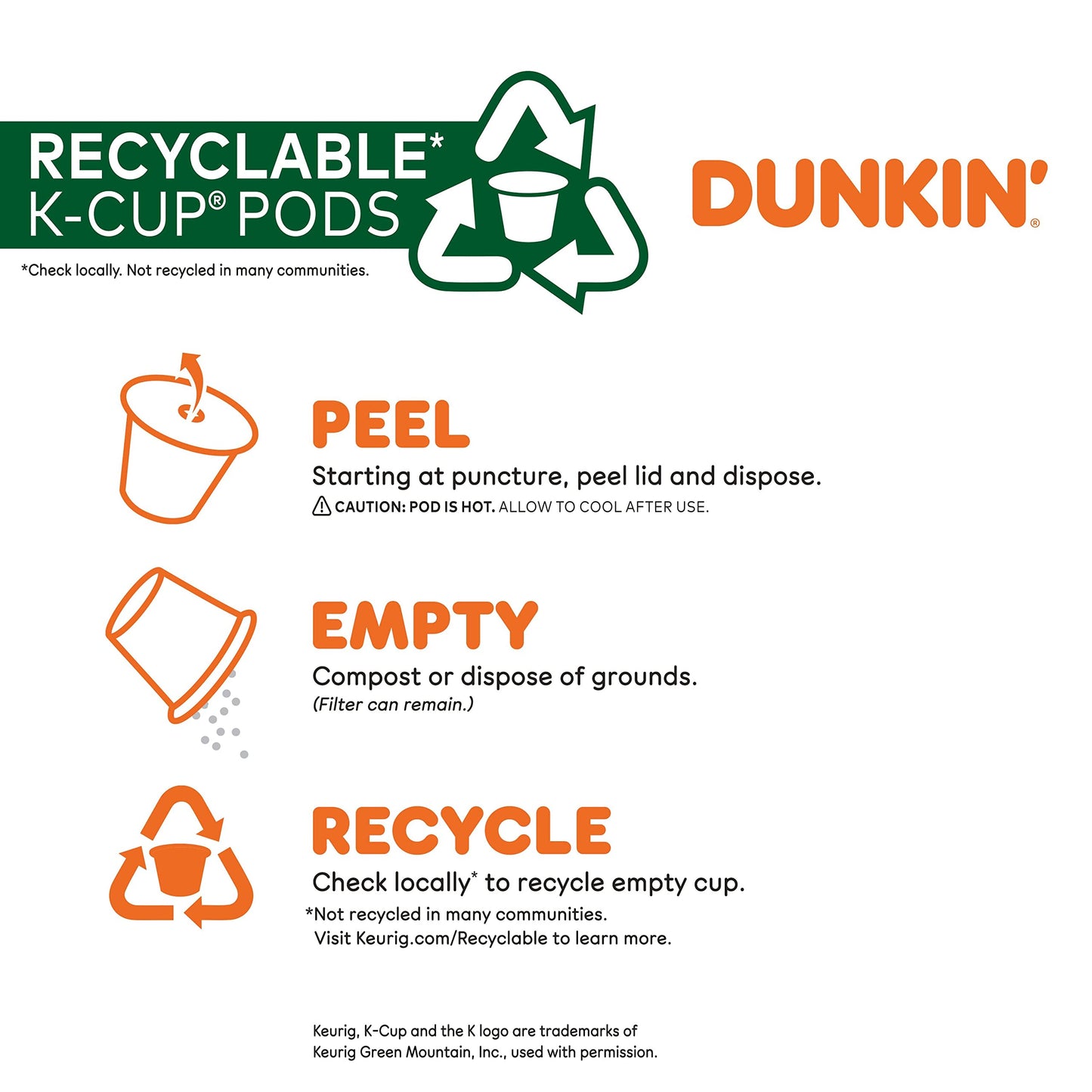 Dunkin’ Original Blend Medium Roast Coffee, Keurig K-Cup Pods, 10 Count Box