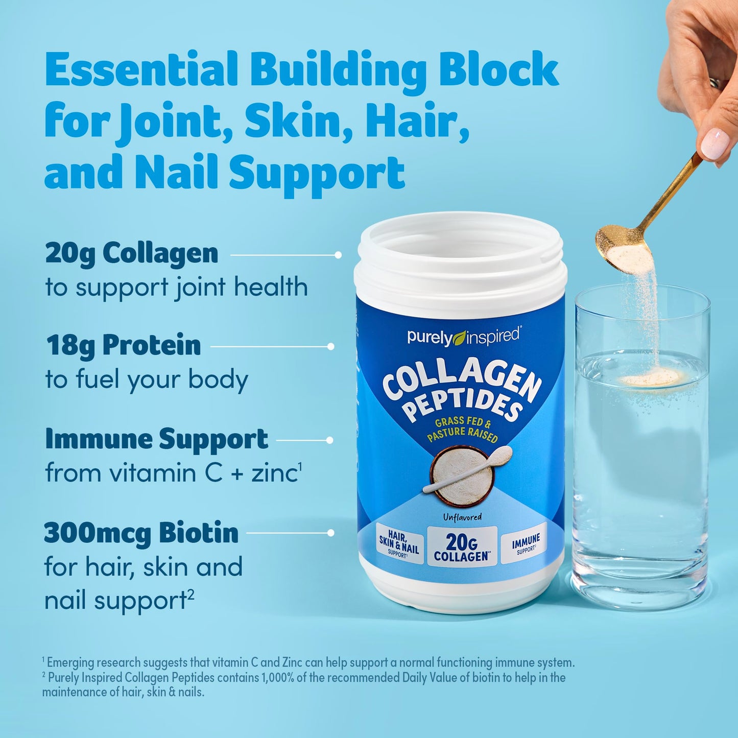Purely Inspired Collagen Powder for Women & Men, Unflavored (20 Servings)