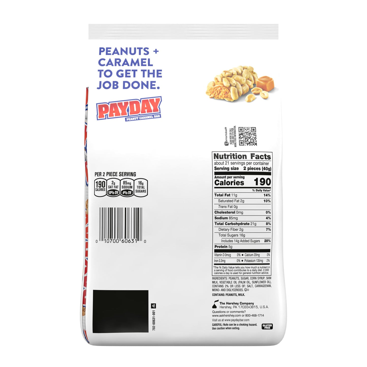 PAYDAY Peanut Caramel Snack Size Candy Party Pack, 30.1 oz